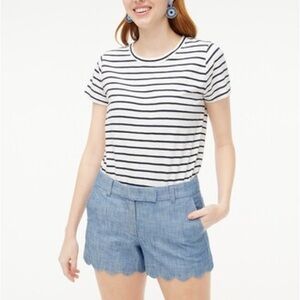 J. Crew Chambray Short with Scalloped Hem Size 2